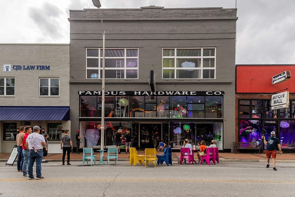 According to the Downtown Springdale Alliance, the art installation will be in place through Nov. 8 with additional special events to be announced. Exhibit information will be translated into Spanish and Marshallese. The Famous Hardware art installations take place throughout the year and make art accessible to the Springdale community and create new experiences for people visiting the downtown.
(Courtesy Photo/Downtown Springdale Alliance and Meredith Mashburn)
