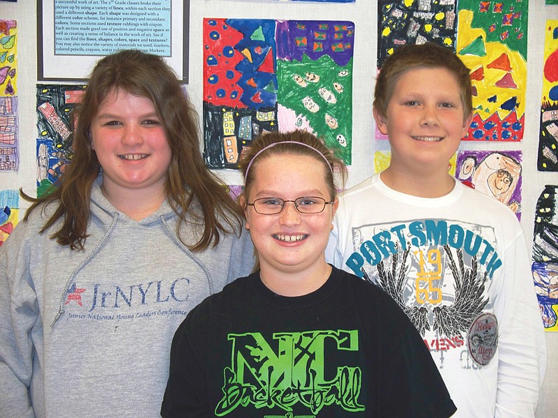 Contributed photo: From left, Victoria Haubner, Rachel Marcak and Kenny Taylor were all chosen to attend the Junior National Youth Leadership Conference in Washington, D.C. All three students are seventh graders at Auxvasse Elementary School.