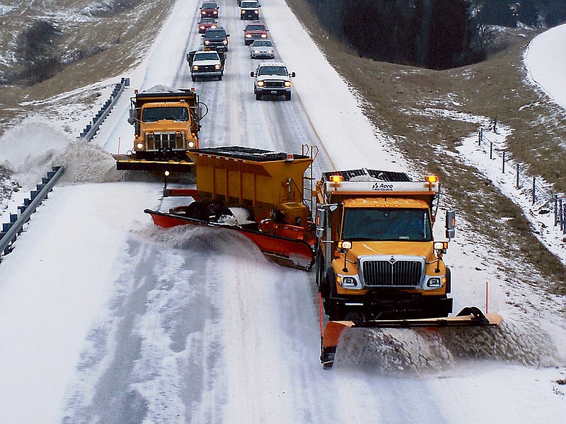 Missouri-developed TowPlows clear highways during snowstorms last year.