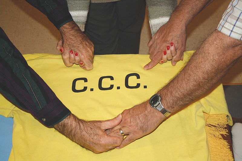 Mandi Steele/FULTON SUN photo: The yellow shirt with the bold, black letter Cs is a common sight to many in Fulton. When community members see the yellow-shirted individuals walking the streets on Friday nights, they know the Concerned Citizens Coalition walkers are praying for them.