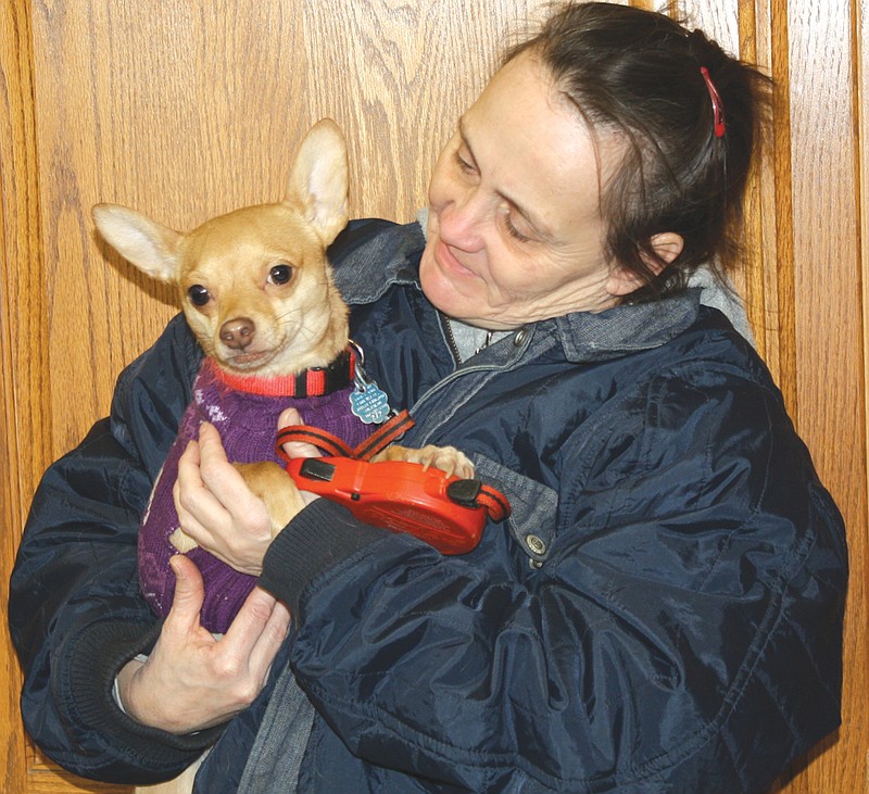 Mandi Steele/FULTON SUN photo: Teresa Jackson's dog, Billy, alerted her that her washing machine was on fire, saving her life, according to Jackson.