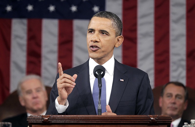 President Barack Obama delivers his State of the Union address Tuesday on Capitol Hill in Washington.