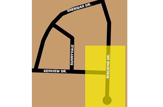 The shaded area depicts sections of streets located south of Old Lohman Road that have not been brought into the Cole County road system.