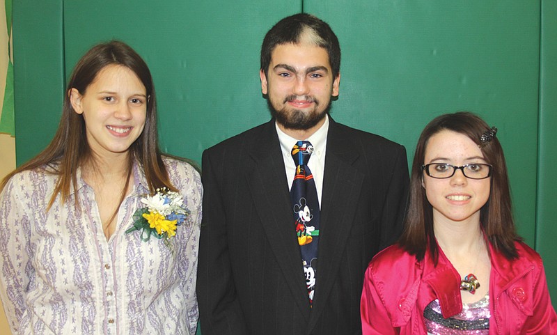 Mandi Steele/FULTON SUN photo: (From left) Jessica Bax, Mitchell Simmons Jr. and Courtney McCarty will attend a science fair at Rochester Institute of Technology in Rochester, N.Y.  in March.