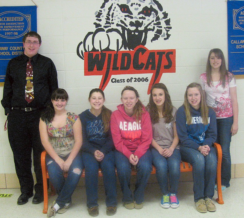 Contributed photo: Seven of the nine New Bloomfield High School students who will attend a national leadership conference in Chicago next month are, from left, Tyler Small, Paige Ragar, Taylor Howard, Brooke Kelley, Nicole Dawson, Ashley Kelley, and Nichole Rehagen. Also attending but not pictured are Ethan Veit and Zoe Welschemeyer.                               