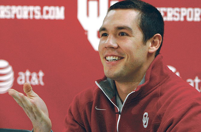 St. Louis Rams quarterback Sam Bradford speaks during a news conference at the University of Oklahoma in Norman, Okla., Wednesday, Feb. 9, 2011. Bradford won the Heisman Trophy in 2008 while starring for the Sooners. 