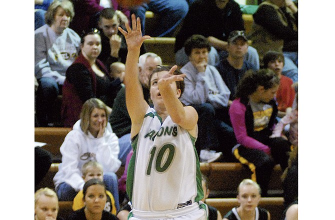 
Blair Oaks' Jenna Markway puts up a 3-pointer during Tuesday's game with St. Elizabeth in Wardsville. 