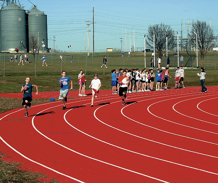 The California High School Track Team practicing.