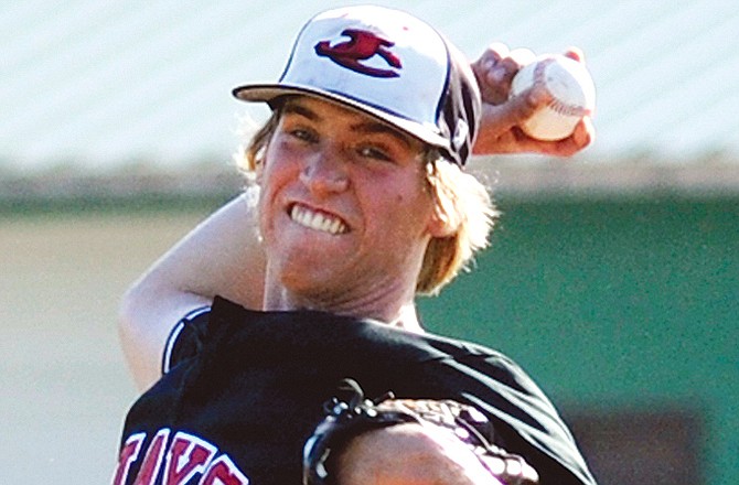 Paul McMahon of the Jays gets ready to deliever a pitch during a game last season against Fatima at Vivion Field.