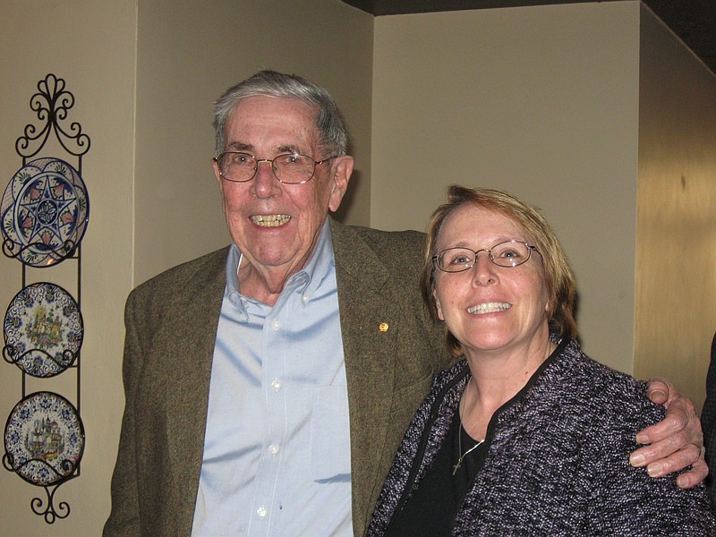 Contributed photo: Overton T. Harris poses with his daughter Helen Logan after she recently finished her final presbytery exam.