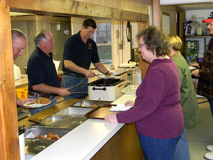 Fried catfish, potatoes (fried and boiled), macaroni and cheese and baked beans were served at the St. Michael's Catholic Church Knights of Columbus Council 8916, Russellville, Fish Fry held Friday, March 25.