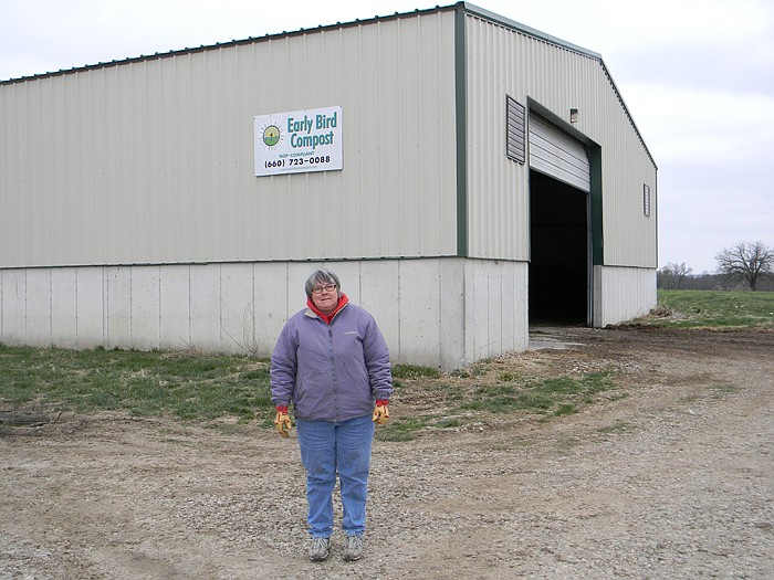 Central Missouri Poultry Producers Inc., Board Member Rhonda Heimericks outside the Early Bird Compost production facility outside of High Point.