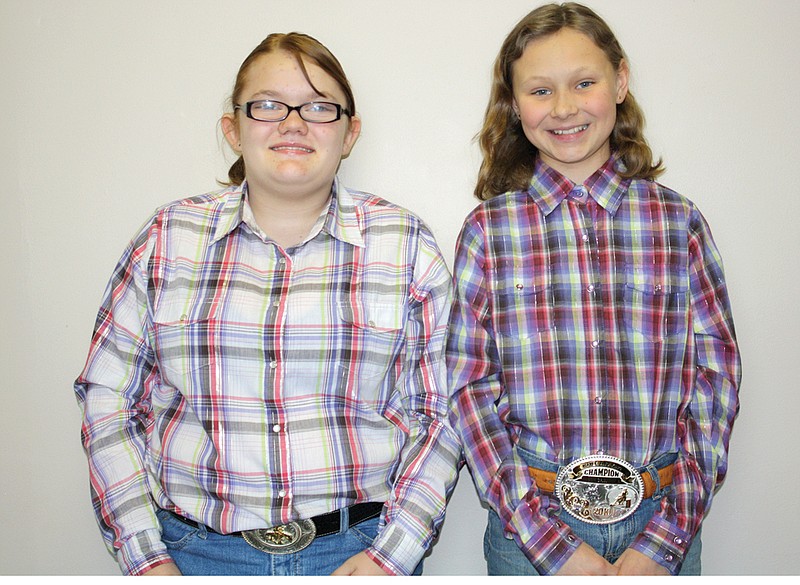 Mandi Steele/FULTON SUN photo: (Left) Alli Johnson and Hayle Dohrer will compete at the state 4-H Horse Bowl competition on April 9 in Columbia.