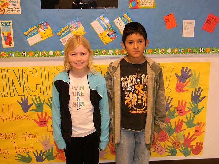 California Elementary School Students of the Week for April 1, from left, are fourth graders Hannah Hill and Angel Leon.