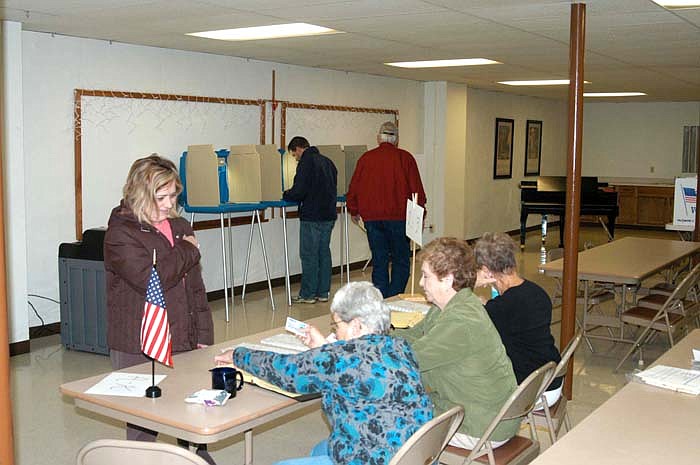 Voting was described as "a steady stream" by election judges on Tuesday morning. Although there are few offices up for election, there were three candidates on the ballot for California Mayor and nine competing for three seats on the California School Board. 