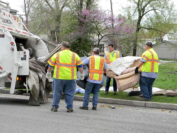 City of California employees participate in the City-Wide Cleanup Monday, April 11, 2011.