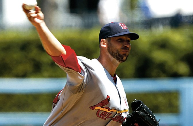 
Cardinals starter Chris Carpenter threw seven shutout innings Sunday against the Dodgers in Los Angeles. 
