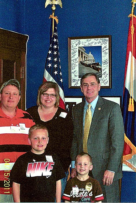 Members of the Gorman family with Missouri Congressman Blaine Leutkemeyer.