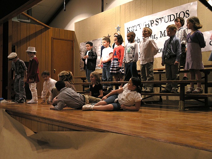 High Point first and second graders sing the theme from "Gilligan's Island" during the High Point R-III School Spring Concert held Tuesday, April 26, titled "An Evening in TV Land."