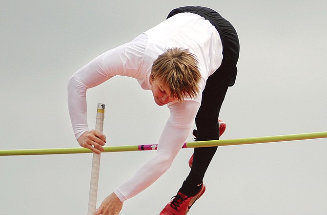 The Jays' Joey Burkett (above) is the leading qualifier in the pole vault in today's Class 4 District 5 meet.