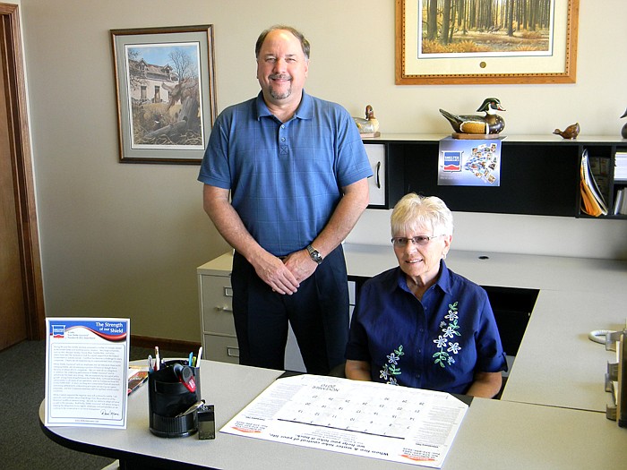 Shelter Insurance Agent John Overbey and Office Assitant Gleneth Rowles.