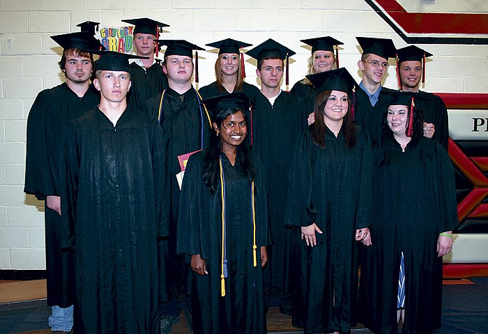 The Prairie Home High School Senior Class of 2011, together for one final picture after the graduation ceremony Sunday, May 15.