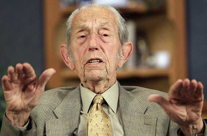 Harold Camping speaks during a taping of his show "Open Forum" in Oakland, Calif., Monday, May 23, 2011. Camping says his prophecy that the world would end was off by five months because Judgment Day actually will come on October 21.
