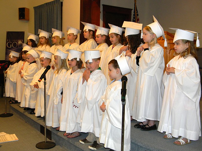 The 2011 Aurora Montessori Graduating Class at the Graduation Ceremony held Friday, May 20, at Friendship Baptist Church, California.