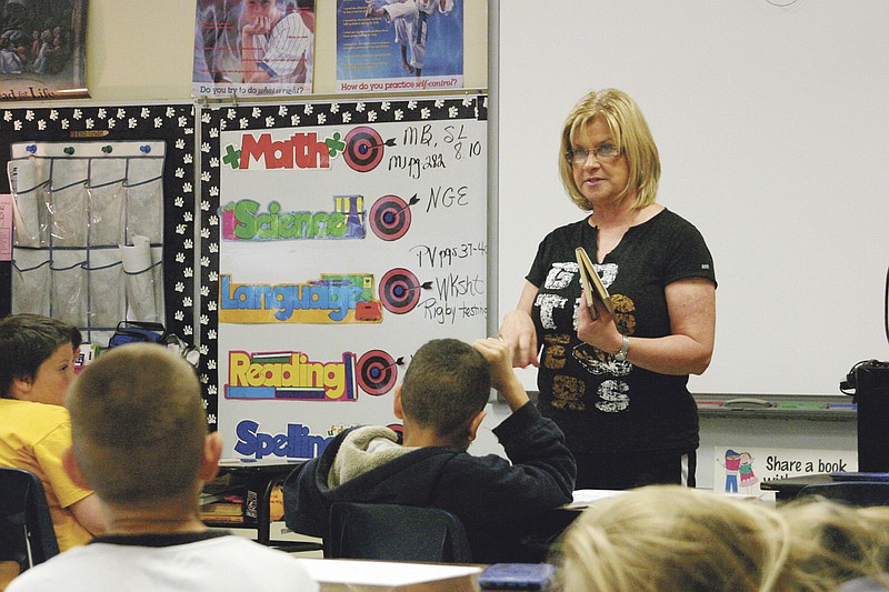 FILE-Bartley Elementary School teacher Vicky Salmons is seen in the fifth-grade classroom.