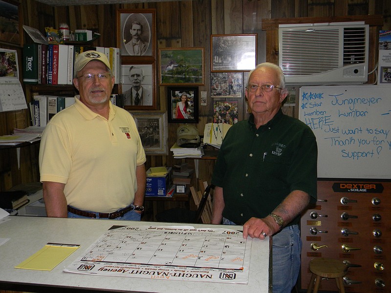 Jungmeyer Lumber Co-owners Sonny, left, and Marvin Jungmeyer.