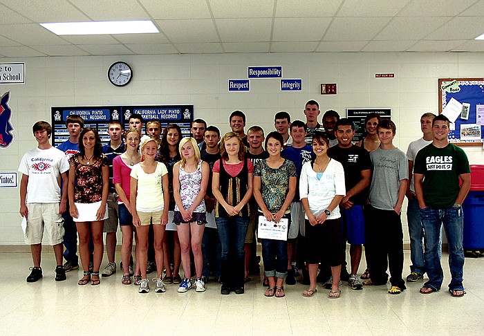 California High School tracksters wrap up the 2011 season with a final group picture at the CHS Track and Field Banquet.