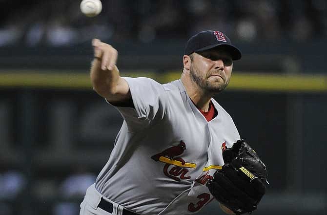 St. Louis Cardinals' Jake Westbrook delivers a pitch in the fourth inning of a baseball game against the Houston Astros Tuesday, June 7, 2011, in Houston. The Cardinals won 7-4. 