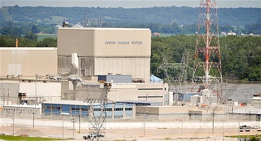 The Cooper Nuclear Power Station is seen near Brownville, Neb., Sunday, June, 19, 2011 (across the Missouri River from Atchison County, MO). When the Missouri River reached 42.5 feet, or 899 feet above sea level Sunday morning, the Nebraska Public Power District issued a flooding alert for the plant. Cooper  is at 903 feet elevation, and NPPD officials said the river would have to climb to 902 feet at Brownville before officials would shut down the plant.