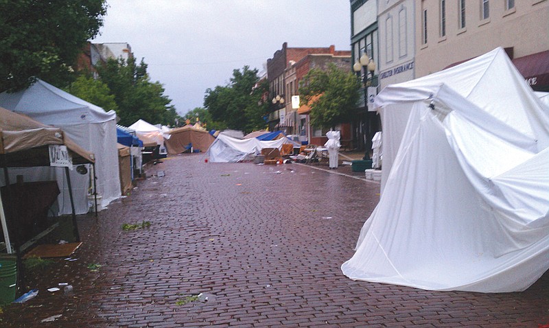 Many Fulton Street Fair vendors sustained damage to their merchandise and tents due to Friday evening's severe thunderstorm.