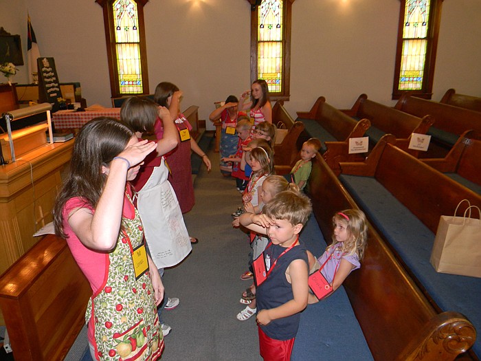 Preschoolers have fun singing during music time.