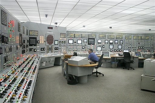 A worker monitors the control room of Nebraska Public Power District's Cooper nuclear power plant near Brownville, Neb., Sunday, June 26, 2011. Nuclear Regulatory Commission Chairman Gregory Jaczko visited the power plant on Sunday to check out the measures the utility has taken to protect the plant from Missouri River flooding.