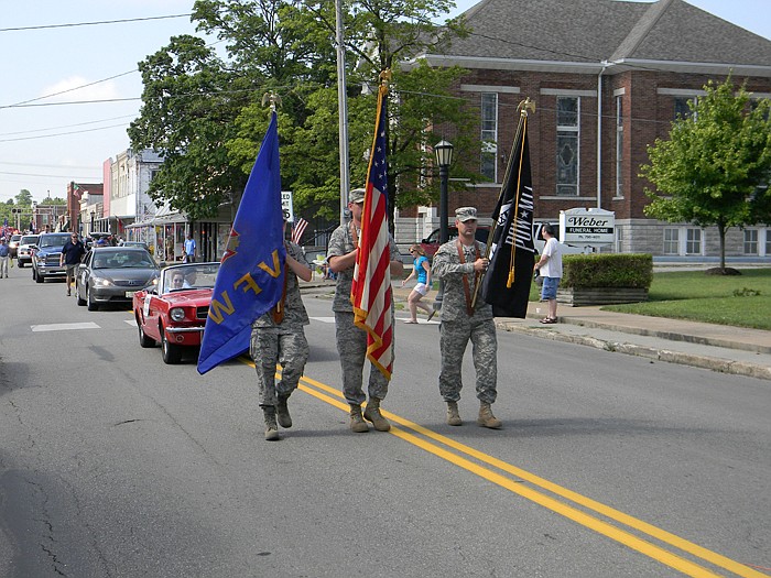 Retired and active duty military carried the colors leading the way for the California Fourth of July Parade.