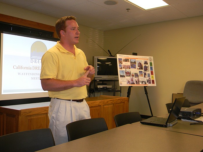 Patrick Hanlon, senior project manager for PGAV Planners, who is helping coordinate the California Downtown Revitalization and Economic Assistance for Missouri (D.R.E.A.M.) Initiative program was present for the signage meeting held Thursday, June 30, at City Hall.