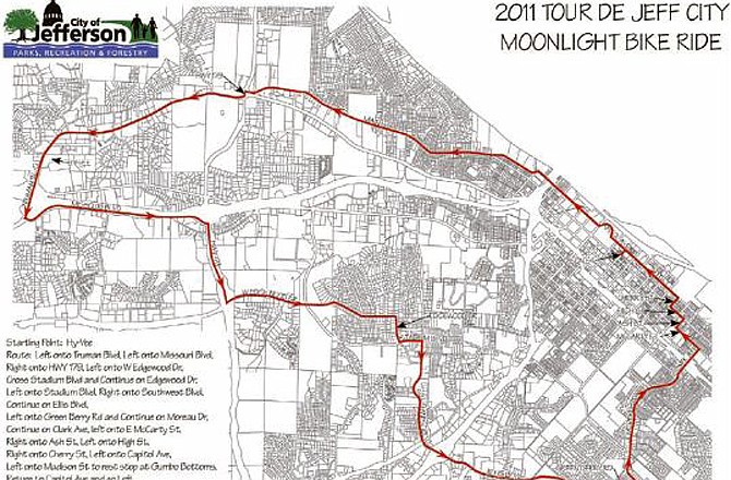 For a detailed map of Sunday's Tour de Jeff, see http://www.jeffcitymo.org/parks/tourdejeff.html
