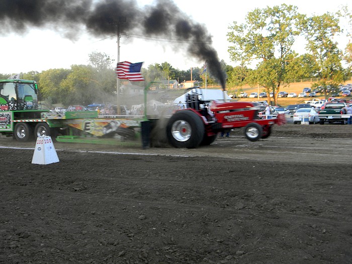 Greg Braun, Jefferson City, in his 5240 International Harvester, pulls for a distance of 283 feet for a first place finish in the 6,500 Limited Superstock Class.