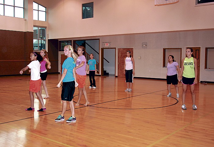 Members of the CHS Dance Squad learn a new routine.