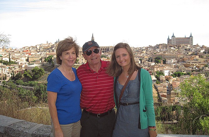Whitney Griffin, right, stands with Mr. and Mrs. Jim Russell in Toledo, Spain. Griffin served as their tour guide for a week.