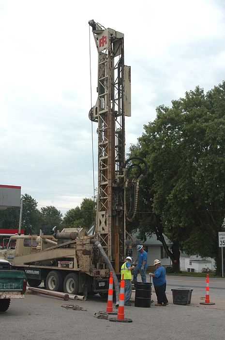 A well being drilled to the bedrock at Ray's MFA to determine the quality of the groundwater.