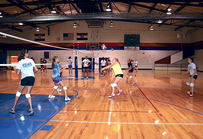 California High School Volleyball players practicing to prepare for the 2011 season.