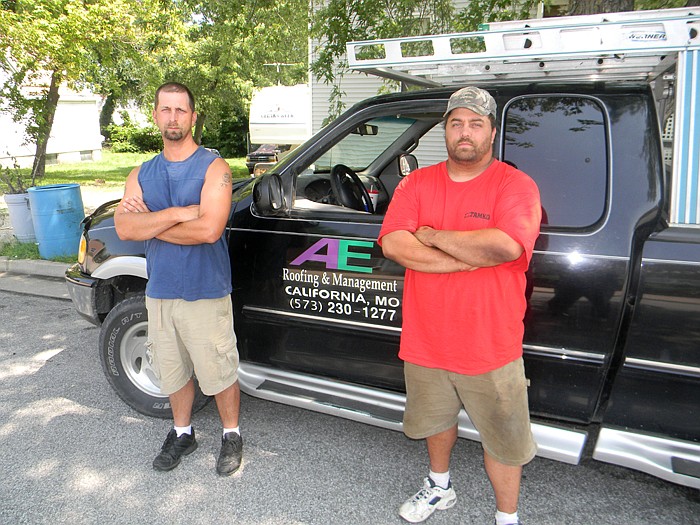 A and E Roofing Owner Brent Harlin, right, with brother Brian Harlin.