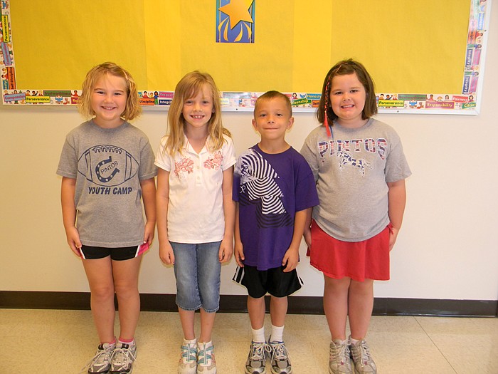 California Elementary School Students of the Week for Sept. 2, from left, are first graders Lanie Holtsclaw, Emma Whitson, Kaden Keeran and Haley Roberts.