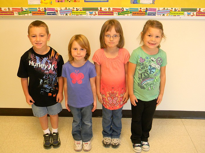 California Elementary School Students of the Week for Sept. 9, from left, are kindergartners Collin Althoff, Delayna Bell, Victoria Libbert and Madilyn Schmidt.