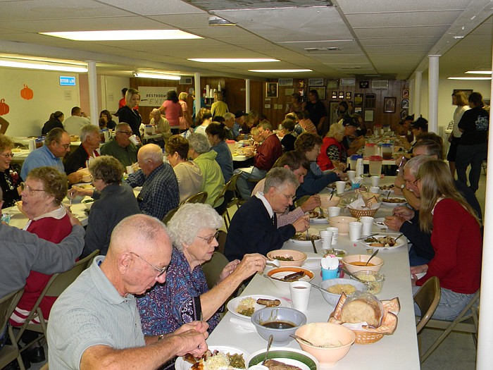 Many who came out for the Annual Fall Festival at St. Michael's Catholic Church held Sunday, Sept. 18, enjoyed the whole hog sausage and roast beef dinner.