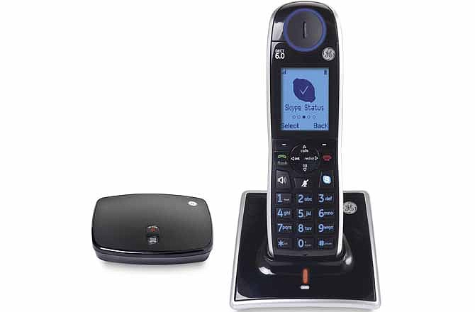 This product image provided by Skype, shows the GE Digital Cordless Expandable Telephone. Skype is making it easier to place less expensive Internet calls from home phones.