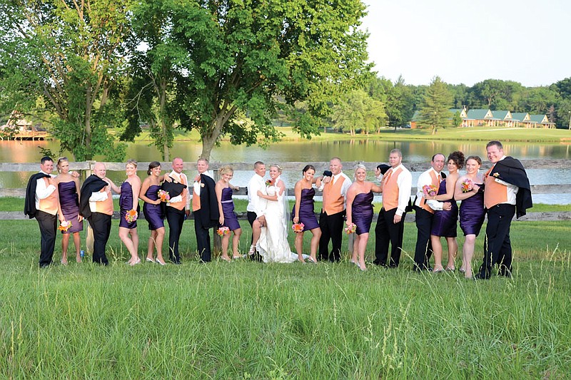 Brad and Tara Stevenson of Columbia pose with their wedding party at Cedar Creek Resort in Millersburg. The resort will host the Missouri Wedding Festival from noon to 7 p.m. Sunday, Oct. 16.